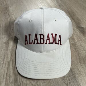 Vintage Alabama Crimson Tide Hat Snapback College Headmaster White Cap‎